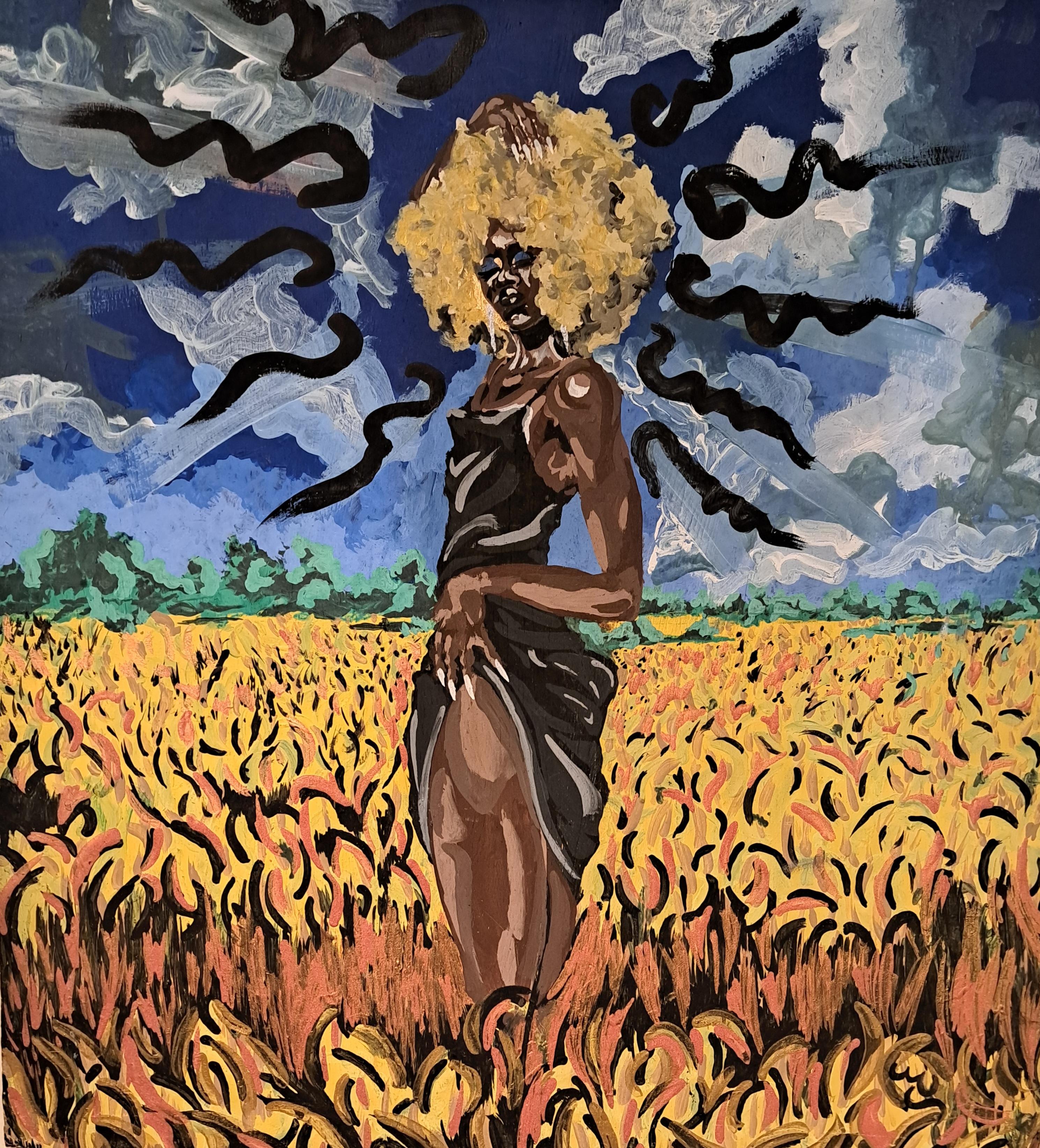 Malique Shorey Crop of Pain acrylic on wood
